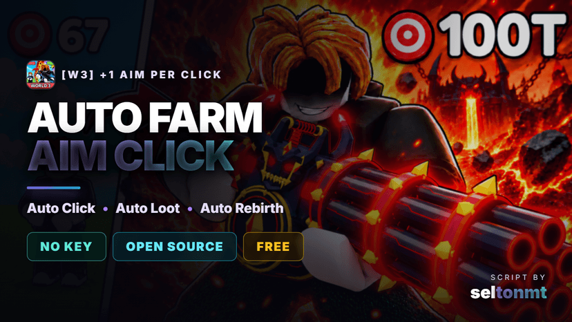 [W3] +1 Aim Per Click Script - Auto Click, Auto Loot, Auto Sell & Rebirth