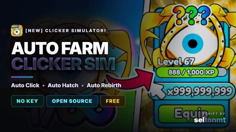 [NEW] Clicker Simulator! Script - Auto Click, Hatch, Pets & Rebirth