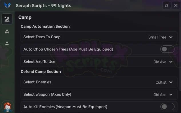 99 Nights in the Forest SERAPH FREE SCRIPT HUB | EASILY SURVIVE NIGHTS