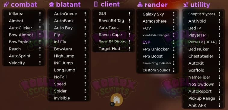 BedWars RAVEN FREE GUI INSANE FEATURES!