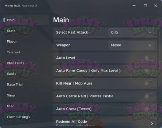 Blox Fruits MBM HUB NO KEY SYSTEM FREE GUI 100+ FEATURES