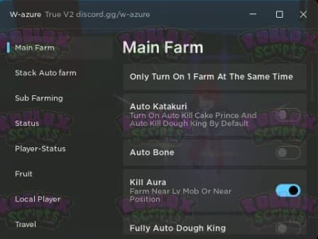 Blox Fruits W-AZURE FREE GUI NO KEY SYSTEM 2024