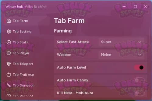 Blox Fruits WINTER HUB KEYLESS SCRIPT 2024