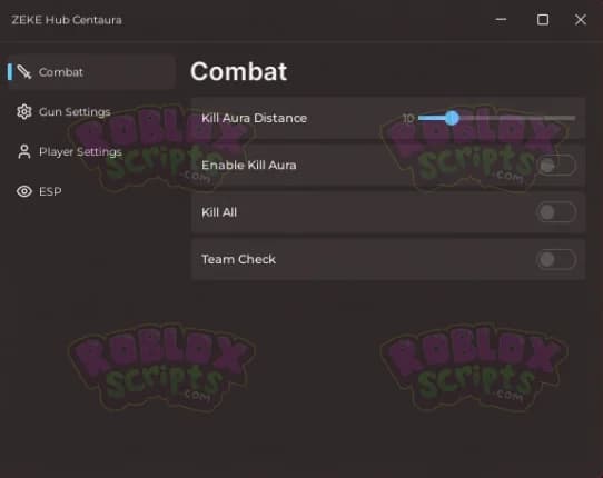 Centaura FREE KILL ALL GUI WITH GUN MODS - OCTOBER 2024