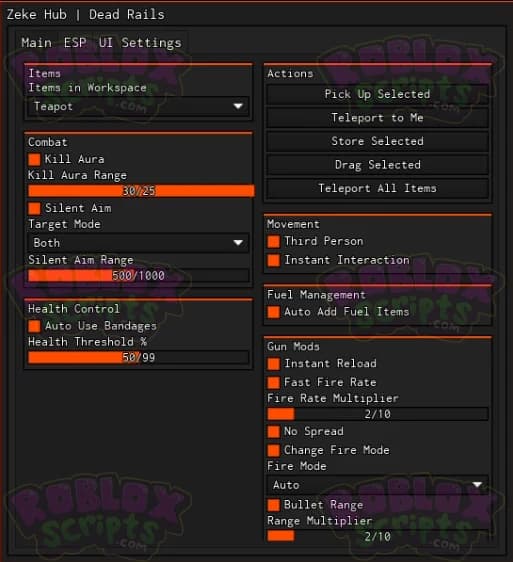 Dead Rails ZEKE HUB - KILL AURA - SILENT AIM - TELEPORT ALL ITEMS & MORE! MARCH 2025