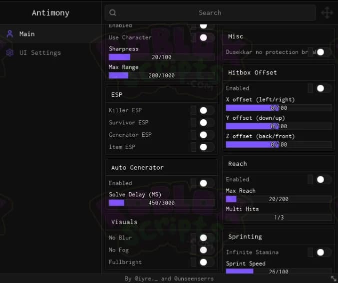 Forsaken ANTIMONY FREE GUI - KEY SYSTEM - AUTO GENERATOR | SILENT AIM | REACH AURA &amp; MORE!