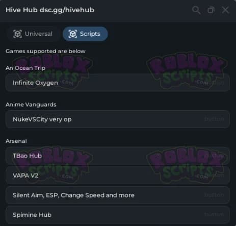 Hive Hub - INCLUDES MANY SCRIPTS FOR MANY GAMES - 33 GAMES SUPPORTED