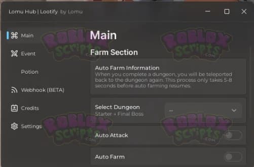 Lootify LOMU HUB FREE FARMING GUI DECEMBER 2024