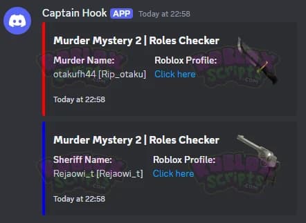 Murder Mystery 2 SHOW ROLES DISCORD WEBHOOK SCRIPT