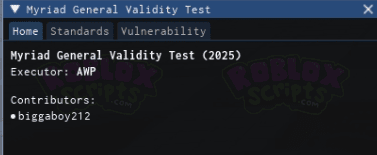 MYRIAD GENERAL VALIDITY TEST - TEST YOUR ROBLOX EXPLOIT/EXECUTOR - FREE SCRIPT MAY 2025