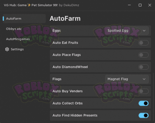 Pet Simulator 99! V.G HUB AUTO FARMING GUI