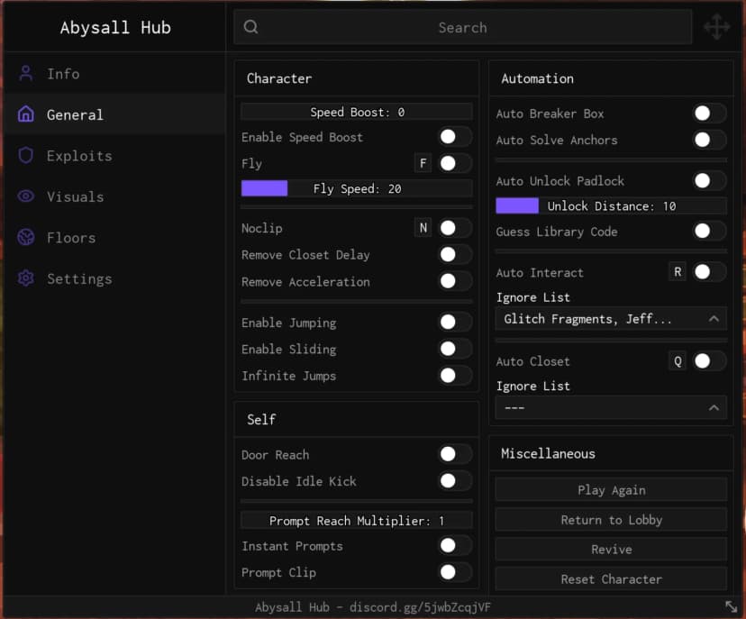 Abysall Hub DOORS | Godmode, ESP, Automation + More