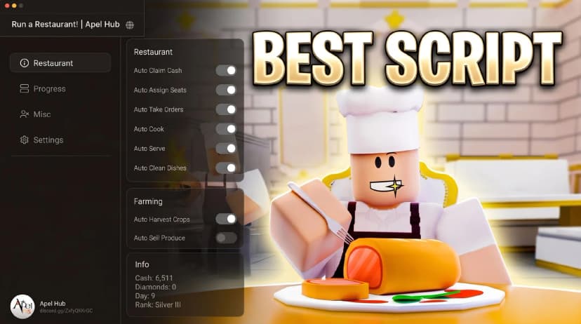 Auto Collect Cash Auto Serve Auto Cook and more in script