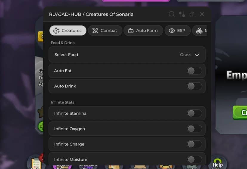 Creatures of Sonaria Autofarm |Kill Aura | inf stats & More