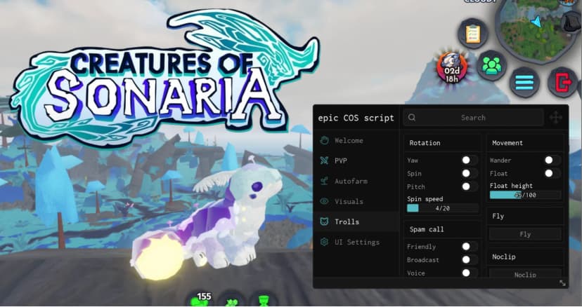 Creatures of Sonaria script, AUTO ATTACK | AUTOFARM | INF STMAINA