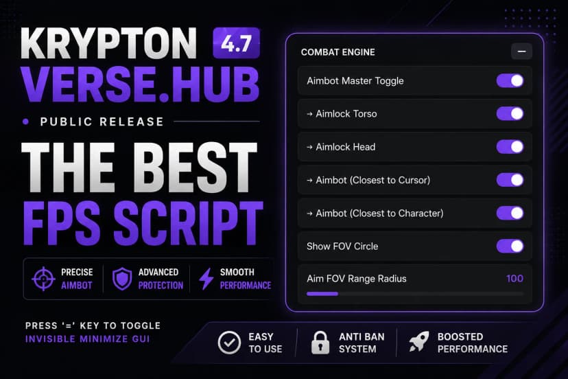 KRYPTON VERSE HUB | BEST FPS SCRIPT | FPS SPECIALIST
