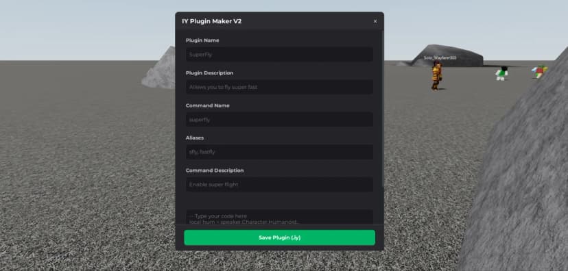 IY Infinite Yield plugin maker