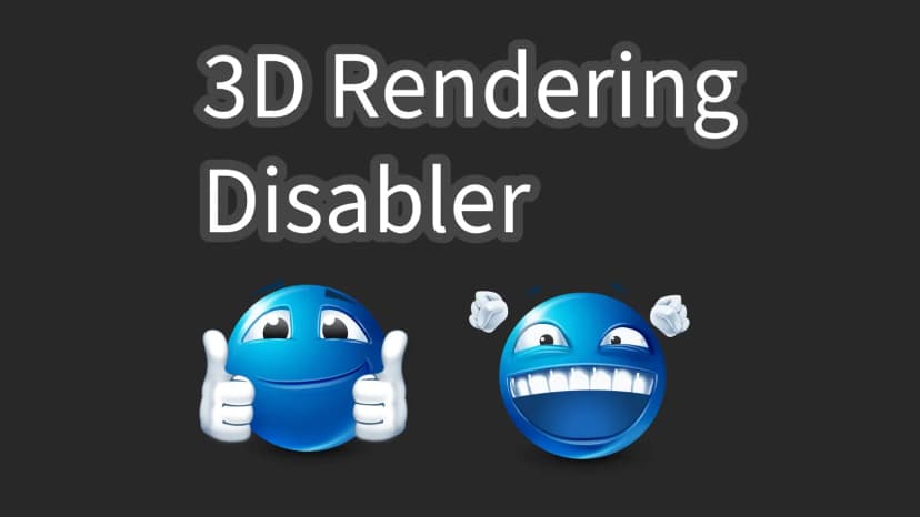 3D Rendering Disabler | With Keybind