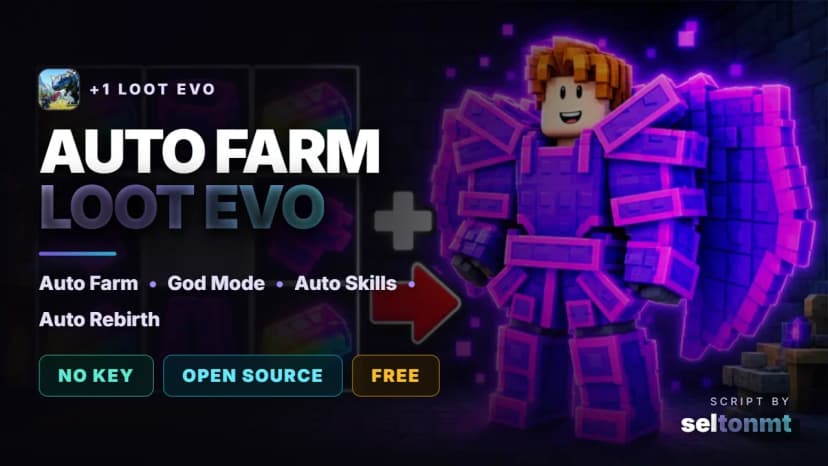 +1 Loot Evo 🐲 OP Script | God Mod , AUTO FARM & More