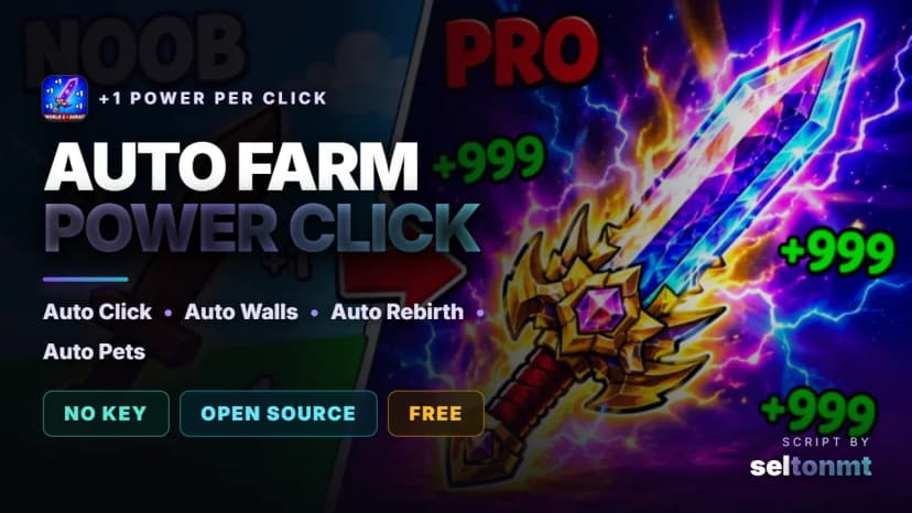 ⚔️ +1 Power Per Click | Auto Click, Auto Walls & Auto Rebirth