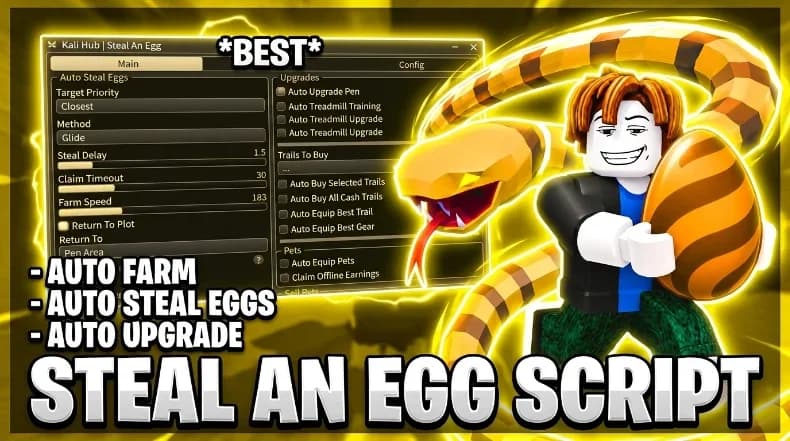 Auto Steal Eggs | Auto Upgrades | Auto Sell & More
