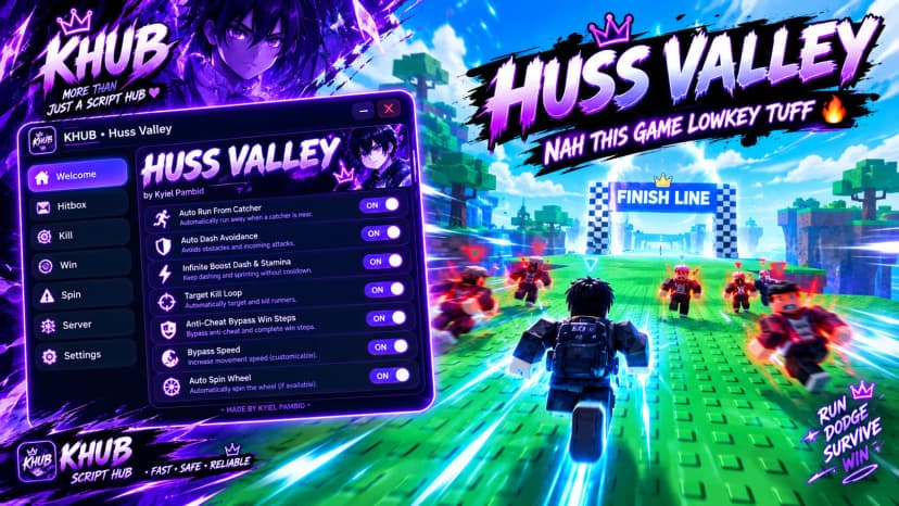 Khub auto dash auto esp player, auto kill runner auto kill hero, auto spin more etc