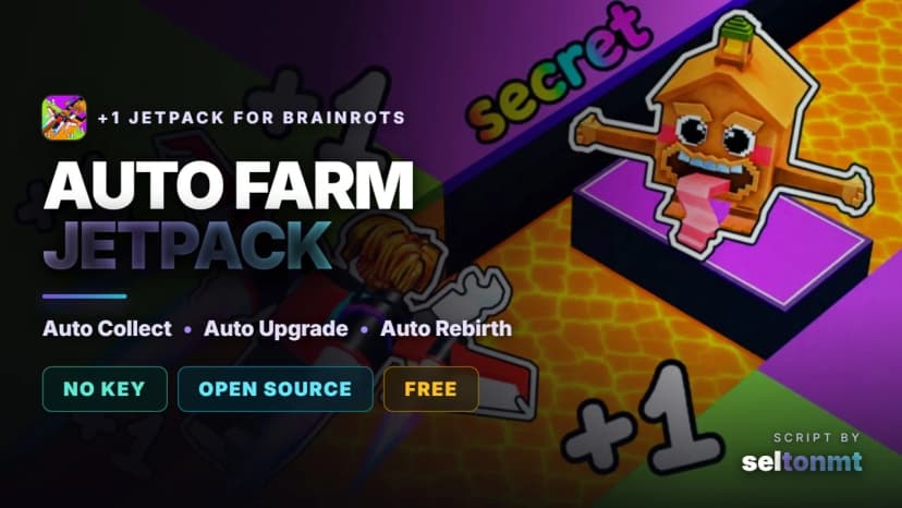 🚀 +1 Jetpack for Brainrots | Auto Collect, Auto Upgrade & Rebirth