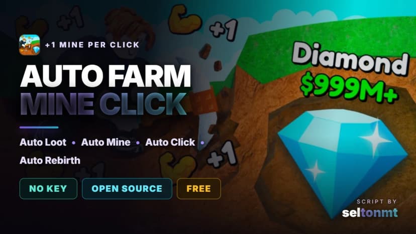 ⛏️ +1 Mine Per Click | Auto Loot, Auto Mine & Auto Rebirth