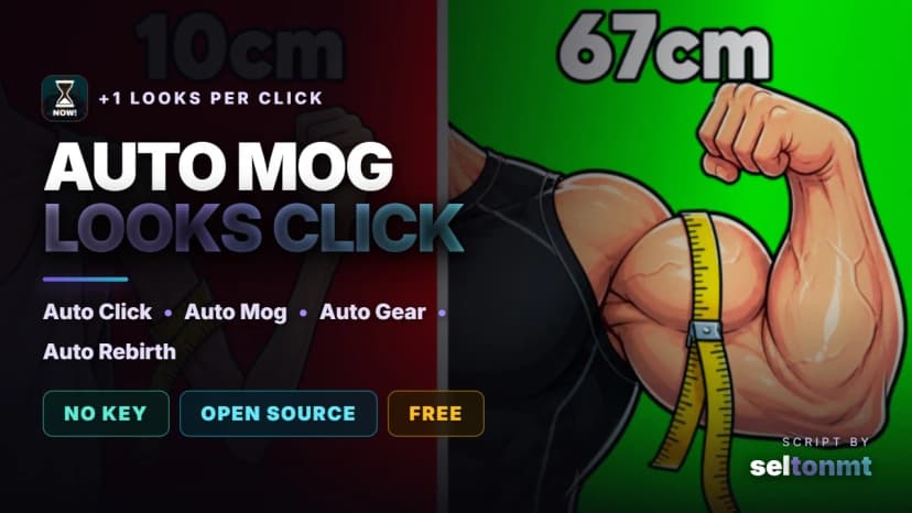 🌎 +1 Looks Per Click | Auto Mog, Auto Click, Auto Gear & Rebirth