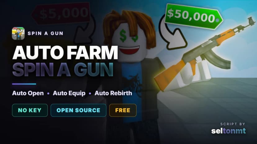 Spin a Gun Script - Auto Collect, Auto Open Cases & Auto Rebirth