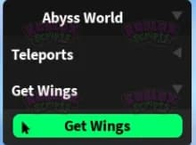 Abyss World GET FREE WINGS & TELEPORT TO ANY CHECKPOINT GUI