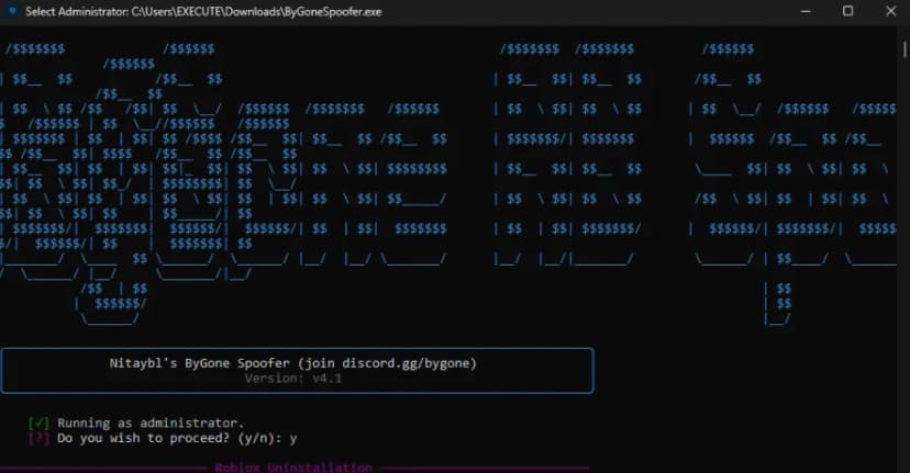 BYGONE SPOOFER | FREE TO USE ROBLOX HWID SPOOFER | SPOOFS MAC, EDID SERIAL NUMBERS, SMBIOS & MORE! AVOID HYPERION ALT ACCOUNT BANS
