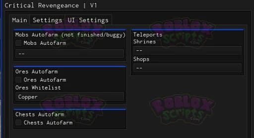 Critical Revengeance AUTO FARM MOBS/ORES/CHESTS & MORE! FREE GUI