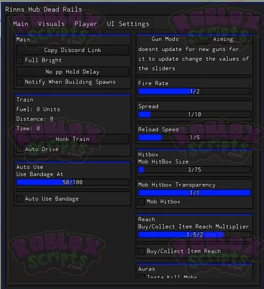 Dead Rails FREE GUI LOTS OF FEATURES - NO KEY - MARCH 2025