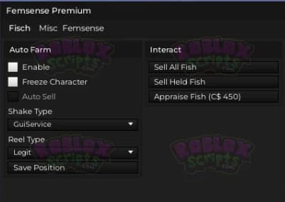 Fisch FEMSENSE FREE GUI NO KEY - AUTO FARM, AUTO SELL & MORE! FEB 2025
