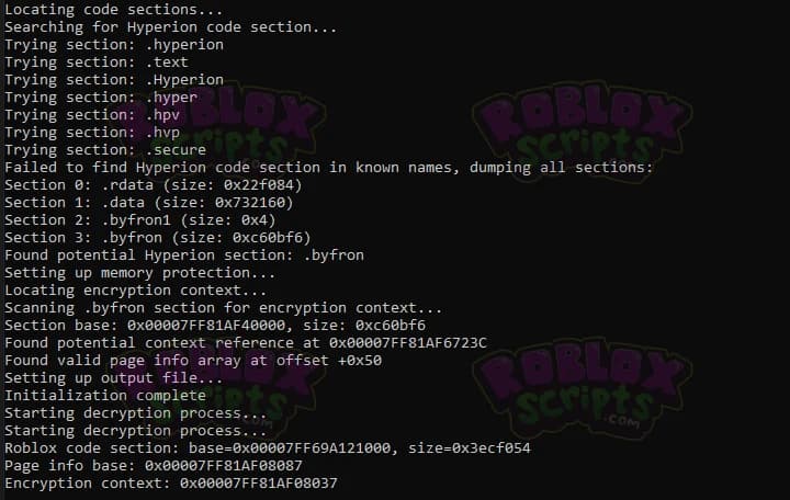 GOGO1000'S STATIC DECRYPTER REVIVED - ROBLOX HYPERION RESEARCH TOOL - FEBRUARY 2025