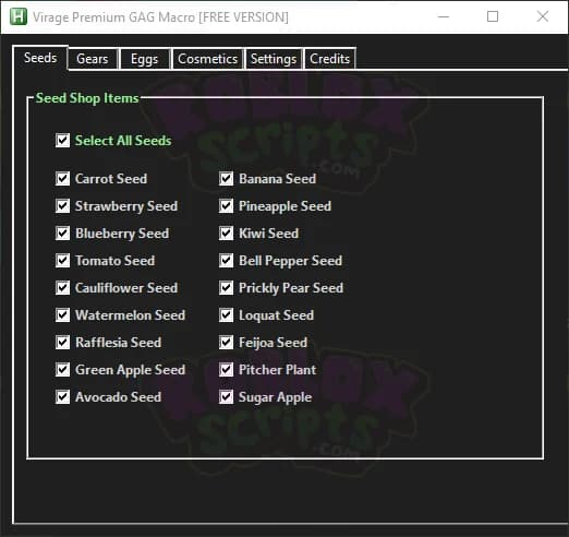 Grow a Garden VIRAGE MACRO - FREE WITH PREMIUM VERSION - NO BAN RISK - AUTO BUY SEEDS | GEAR | EGGS | COSMETICS WHILE AFK & MORE!