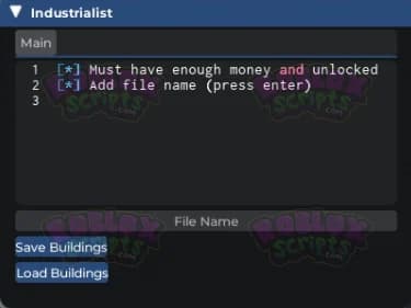 Industrialist scripts