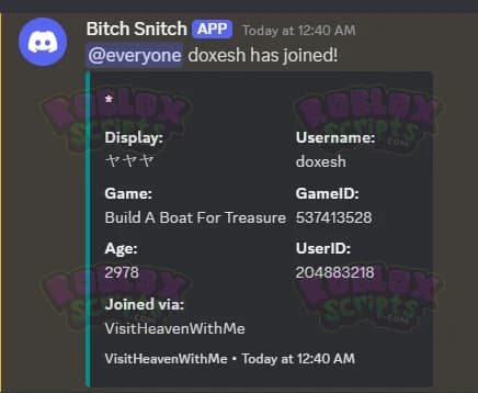 ROBLOX SNIPE NOTIFER - FREE SCRIPT - DETECT STALKERS AND STREAM SNIPERS - MARCH 2025