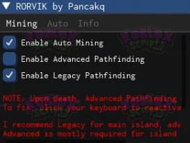 RORVIK - AUTO MINING FARM & MORE! FREE GUI/SCRIPT APRIL 2025