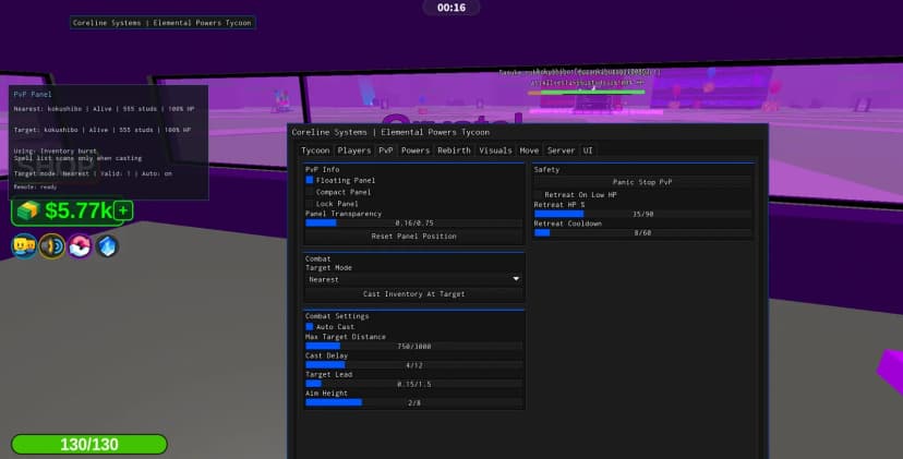 Elemental Powers Tycoon | PvP | AutoFarm | ESP