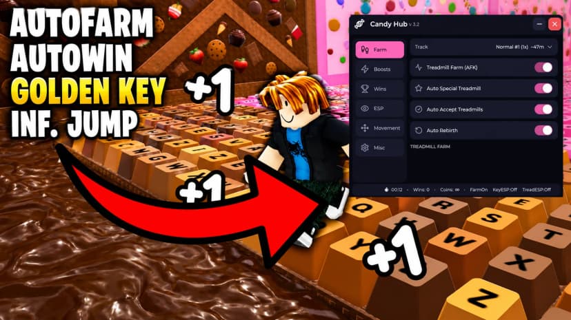 🍫🔑 Keyboard Escape Keyless Script ⌨️ Autofarm, Auto x2 boost, Auto win