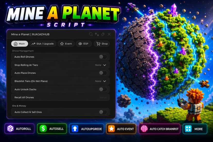 mine a planet AutoRoll | Auto Sell | Auto Event | Auto Brainrot | More
