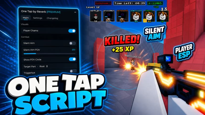 One Tap Script / Silent Aim, Chams, Trigger Bot + MORE! Reverb