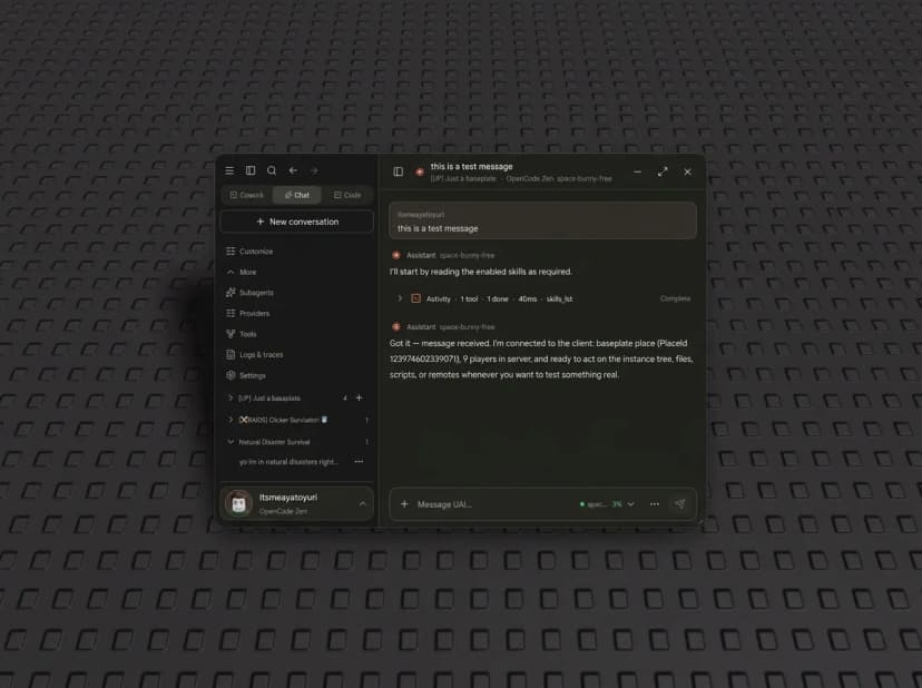 Project UAI - A roblox AI Agent/Harness that can do anything.