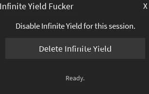 Disable Infinite Yield without having to leave and rejoin the game.