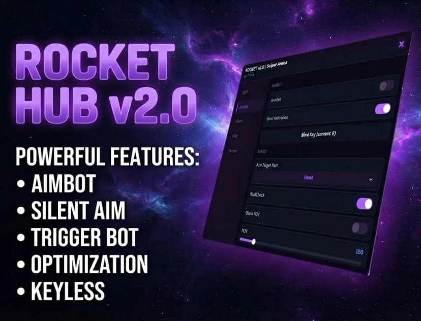 ROCKET v3.0 - FREE OR KEY, AIMBOT, TRIGGER, ESP, HITBOX EXPANDER, SILENT AIM