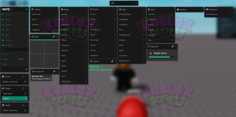 VAPE V4 GUI/SCRIPT REWRITE XMAS DAY RELEASE - UNIVERSAL SCRIPT - OP AND SUPPORTS MANY GAMES! TONS OF FEATURES!