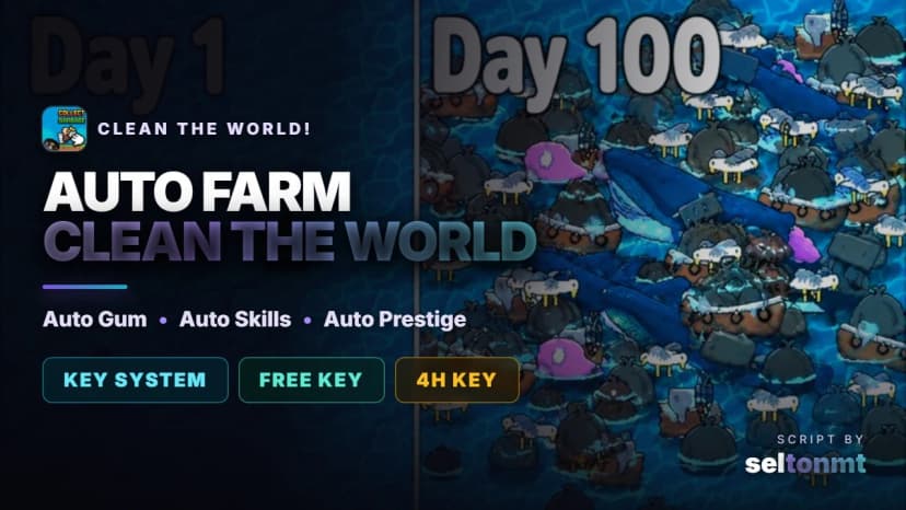 Clean the WORLD Script - Auto Gum Farm | Updated 06.09.2026